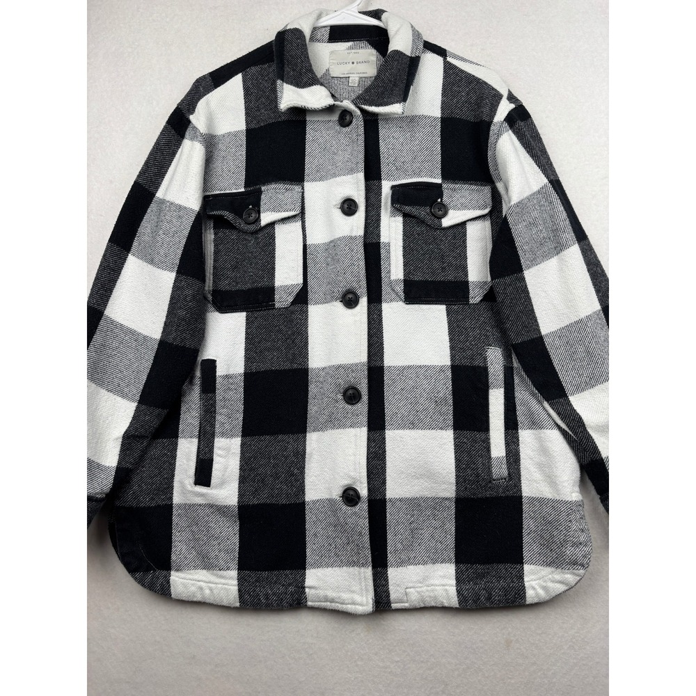 Lucky Brand Shacket Womens S Buffalo Plaid Casual Cabin